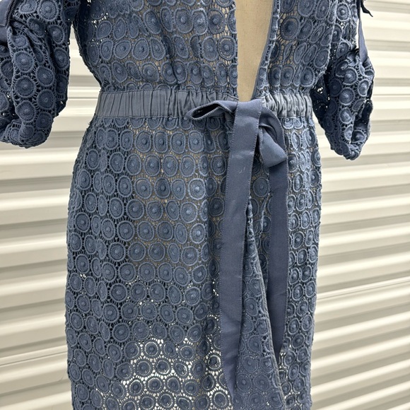 Vintage Vivienne Tam Crochet Lace  Adjustable Long Cardigan Dress n Pockets - S - Picture 11 of 16